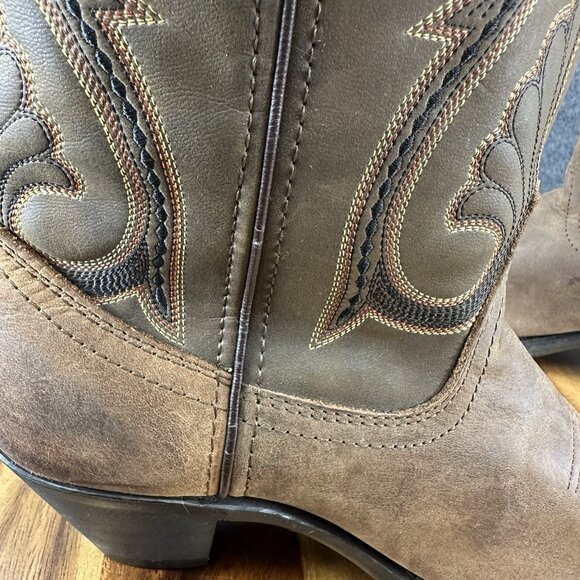 Laredo Cheyenne Women's Embroidered Cowgirl Boots 5732 Lea Vamp.Fox Sz 8M Brown - Picture 8 of 9